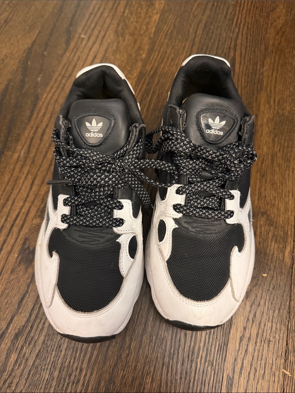 adidas Black and White Chunky Lace-Up Sneakers
